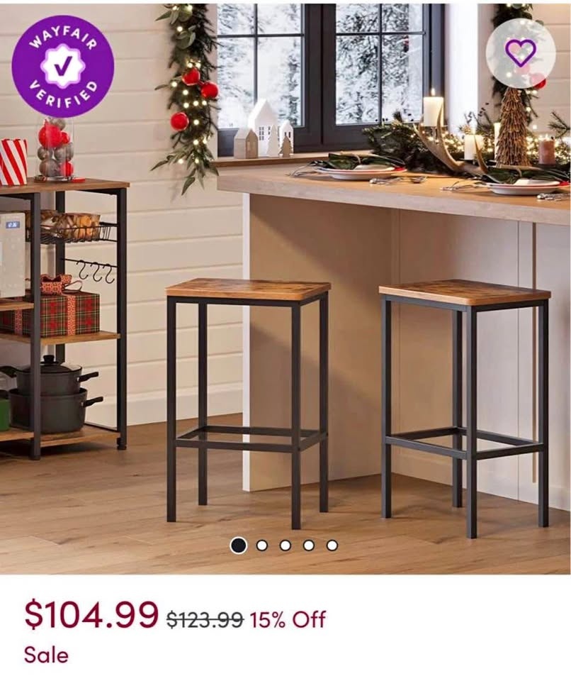 2 industrial stools