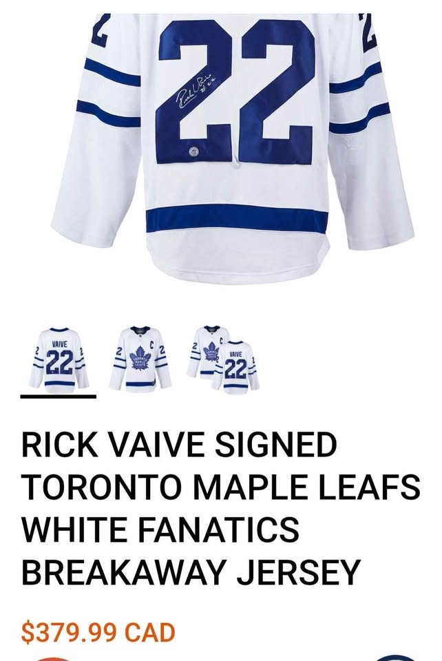 Rick Vaive signed fantastics jersey - photo 3