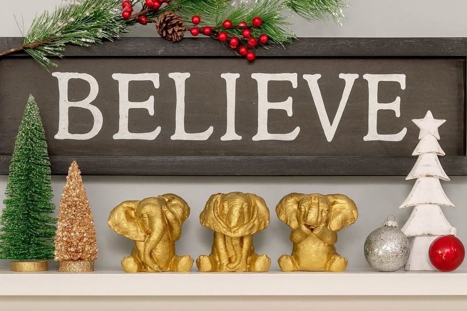 3 Wise Elephant Statues - photo 3