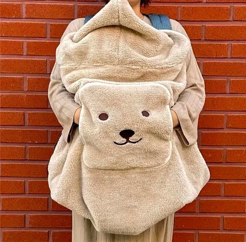 Bear Embroidery Throw Blanket – Warm, Windproof & Cozy Winter Co - photo 5