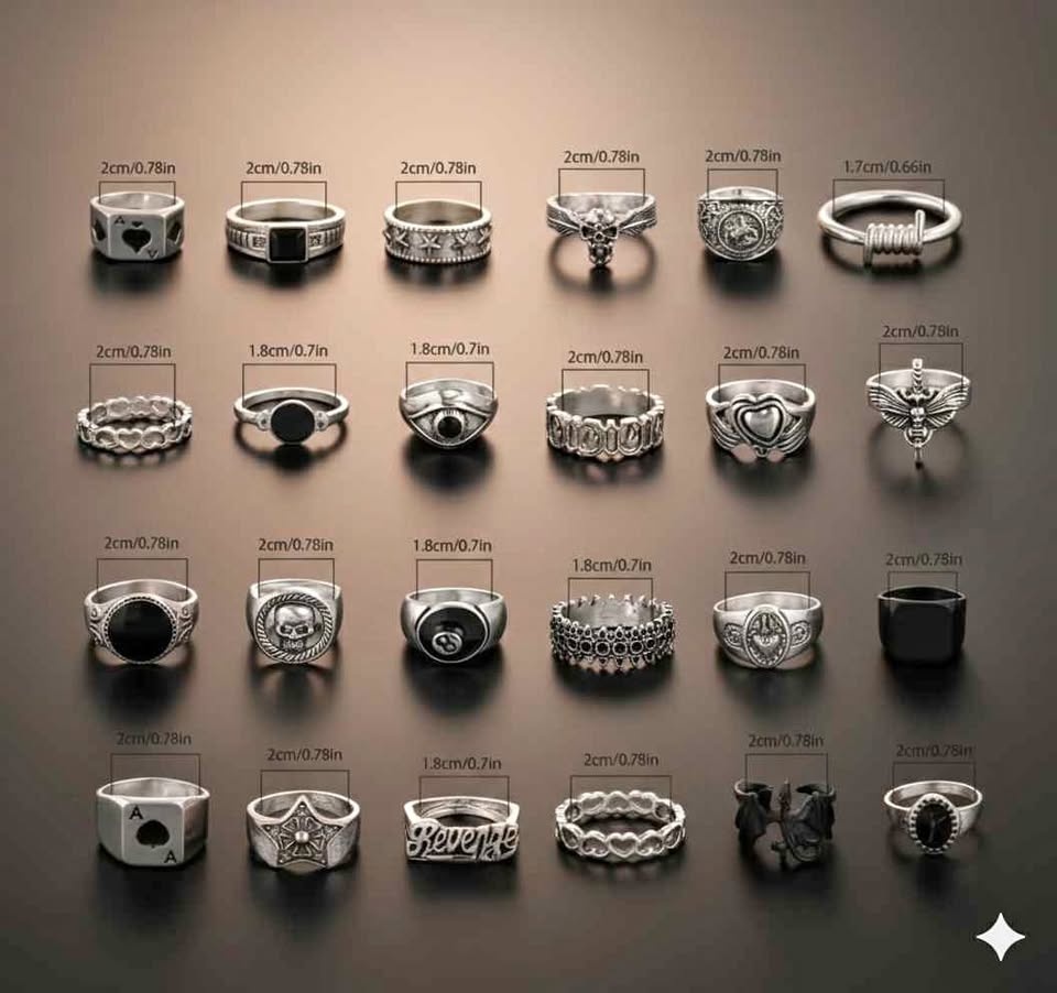 Vintage Vibes Ring Set – 24 Trendy Retro Rings | Unisex