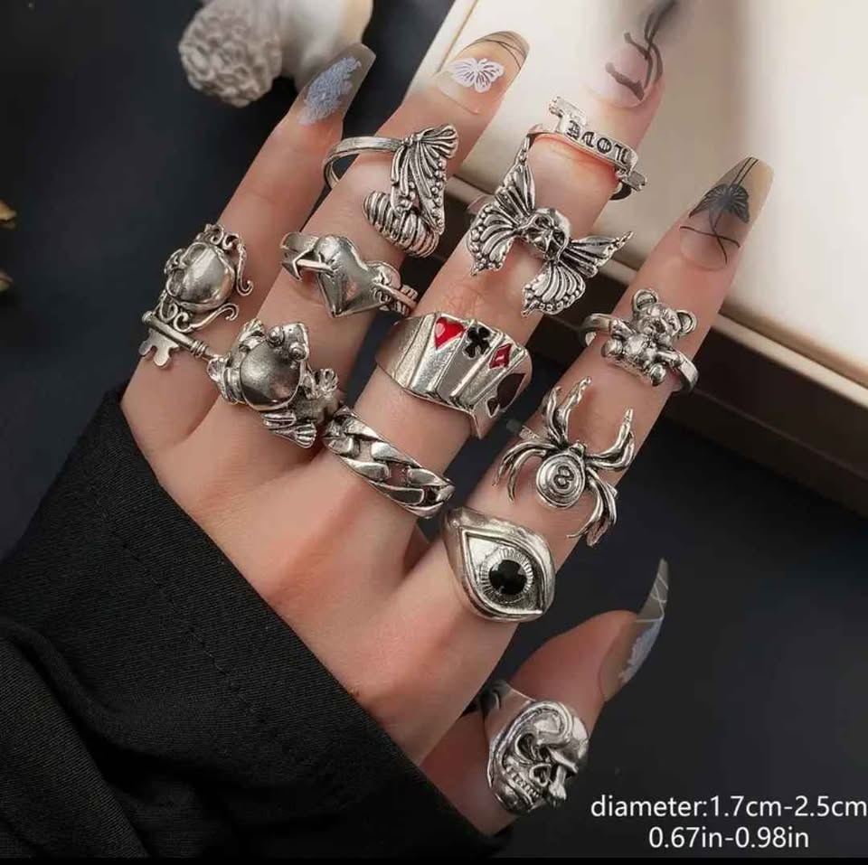Vintage Vibes Ring Set – 24 Trendy Retro Rings | Unisex - photo 3