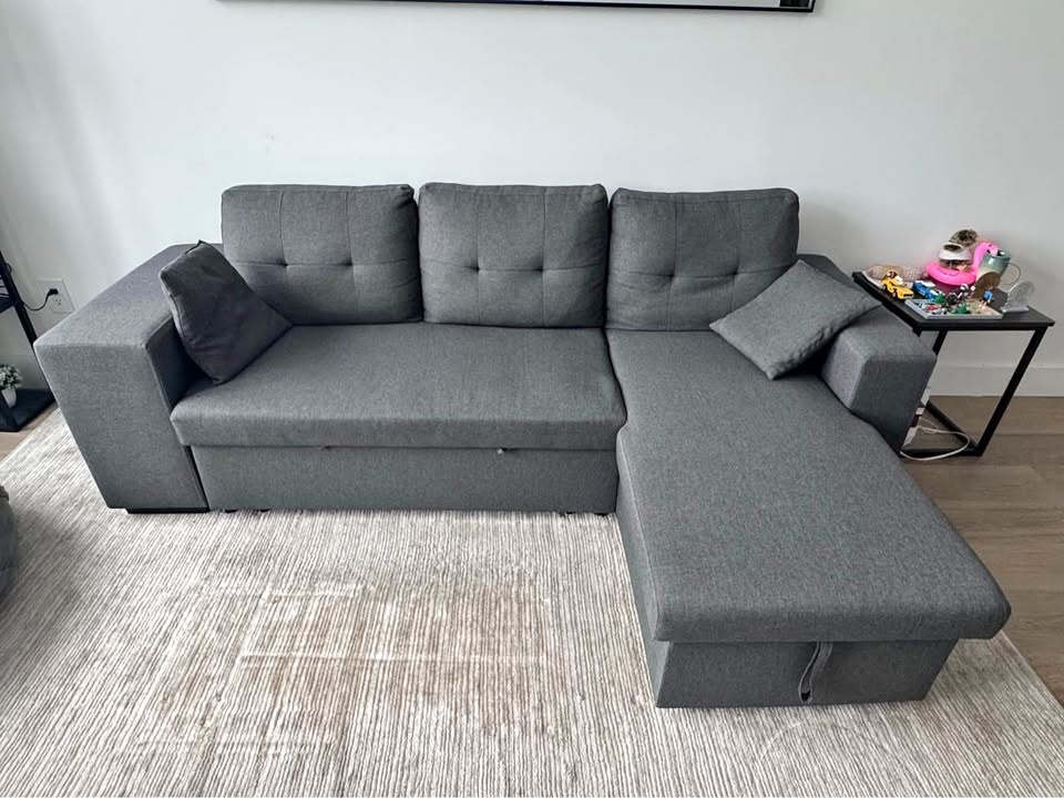 Gray sectional sleeper sofa