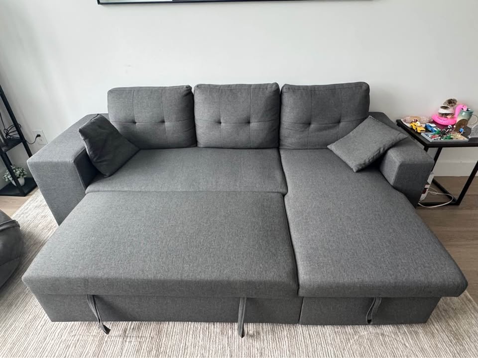 Gray sectional sleeper sofa - photo 2
