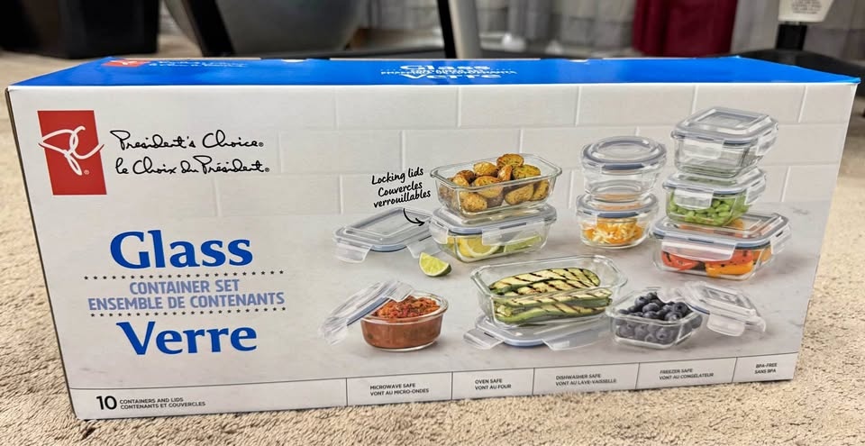 Brand new sealed PC glass containers set - 20 pieces
