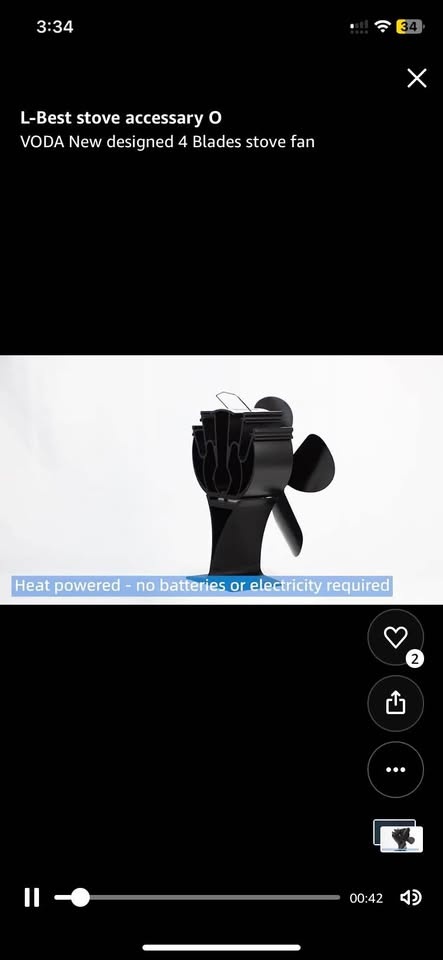 New Stove Fan, Heat Powered - photo 4