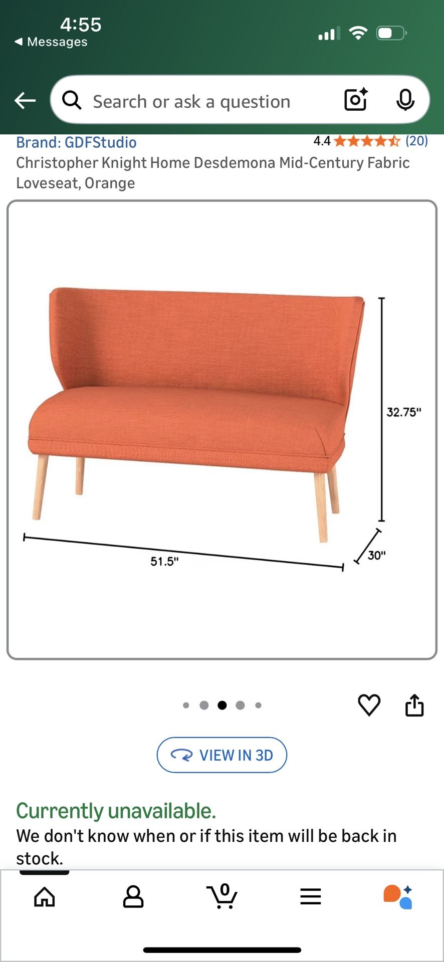 Christopher Knight Home Desdemona Loveseat, Orange - photo 2