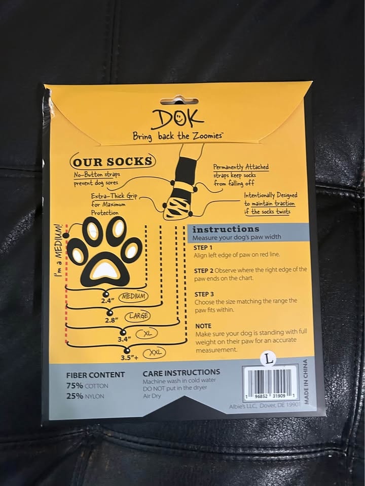 🐾 TigerToes Premium Dog Grip Socks (Set of 4 - Size L) OBO - photo 2