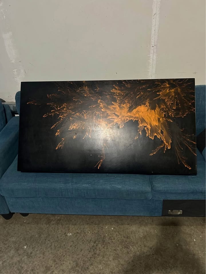 Vintage Coffee Table. Black Lacquered Wood Design - photo 3