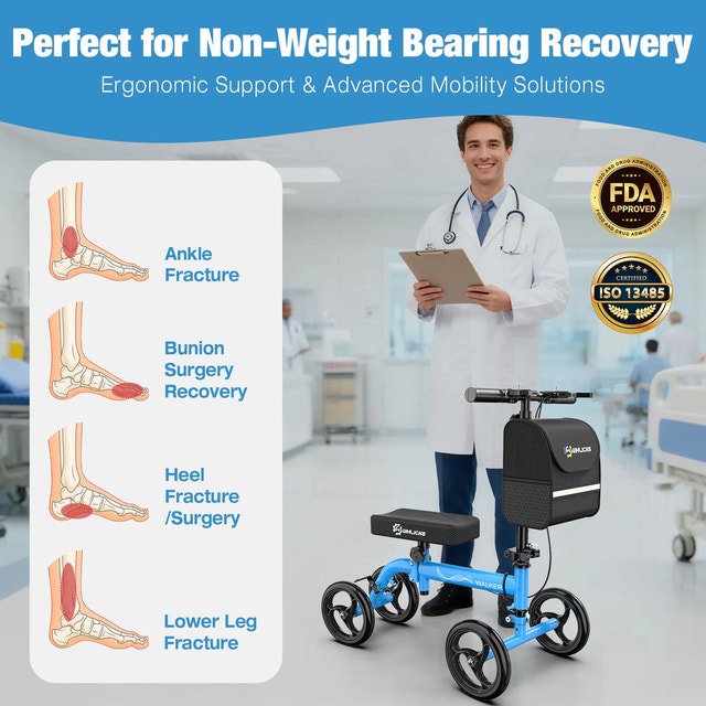 WHLICKS Knee Scooter,kneerover Foldable,Steerable - photo 2