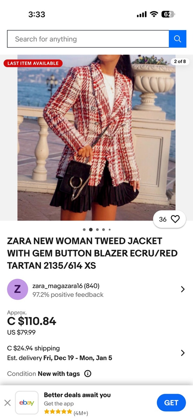 ZARA woman Tweed Jacket