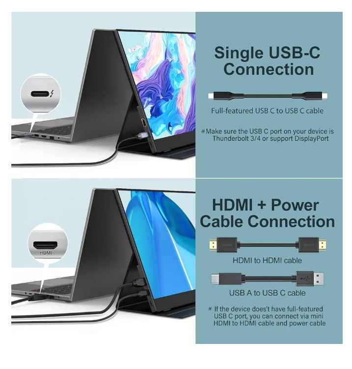 Portable Monitor, 15.6 Inch FHD 1080P HDMI - photo 2