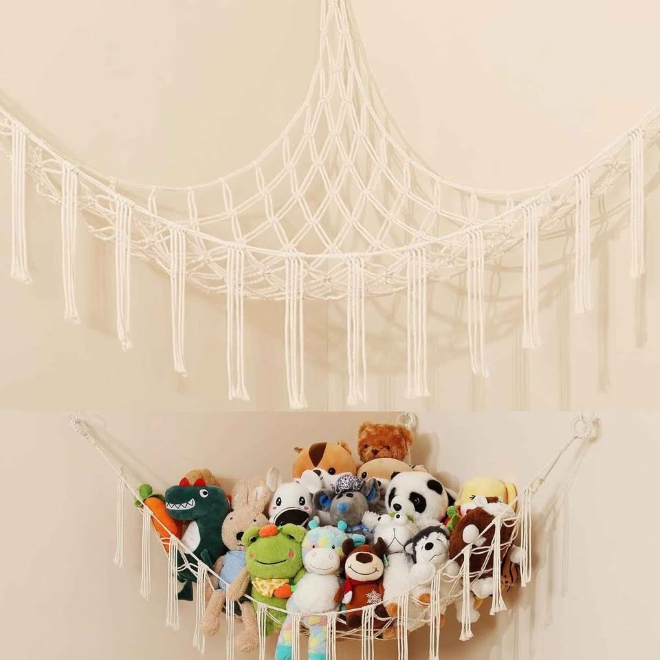 Stuffed Animal Storage Hammock - Boho Corner Stuffy Storage- Gre - photo 2