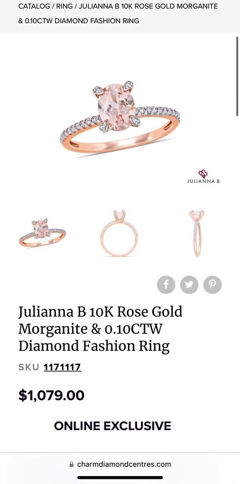 10kt rose gold morganite ring