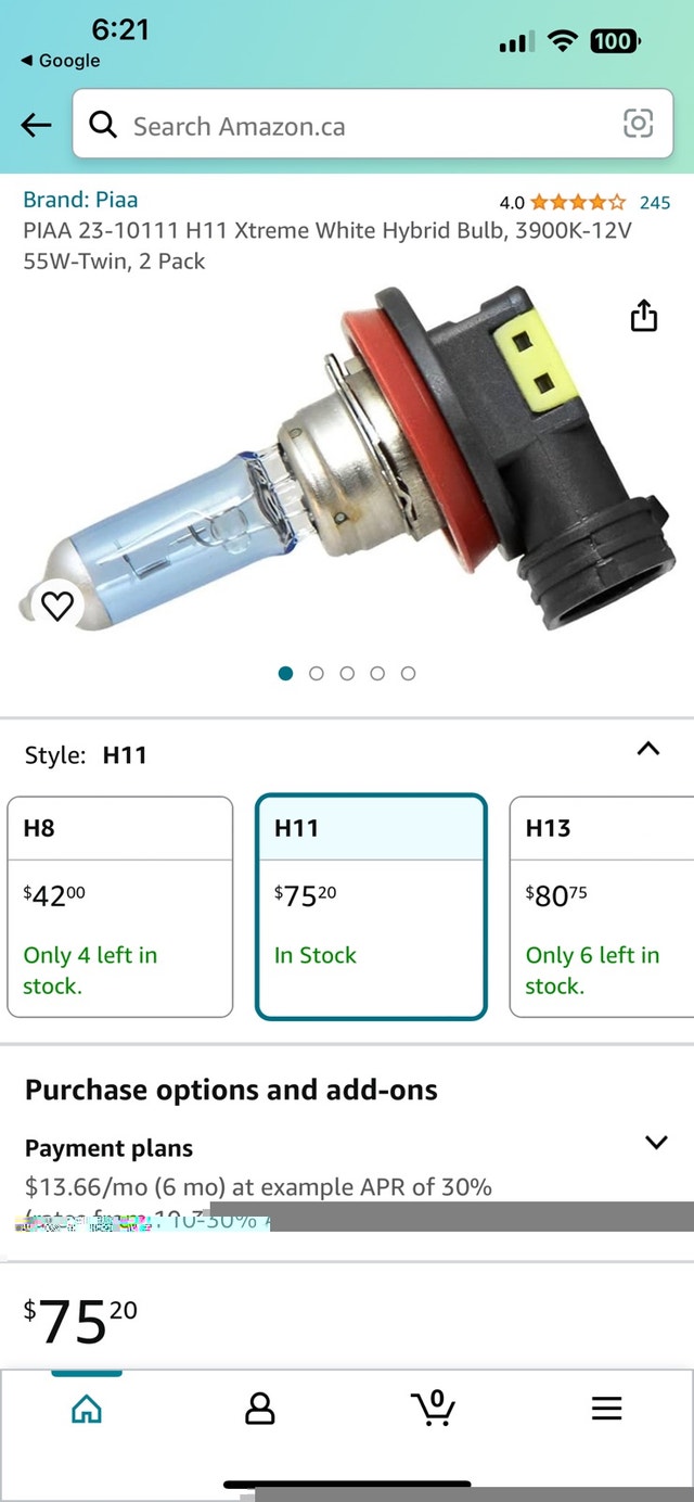 PIAA Xtreme White Hybrid Bulbs H11 - photo 4