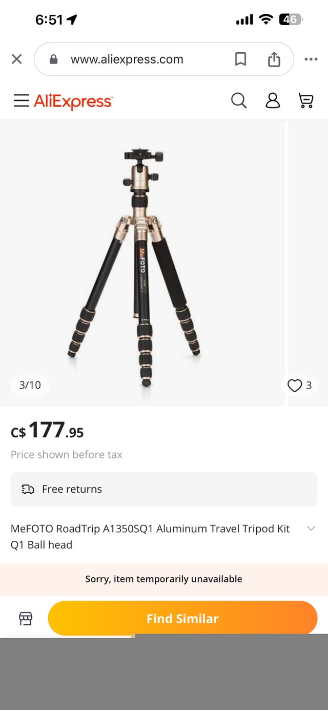 MeFoto Backpacker Travel Tripod (gold) - photo 4