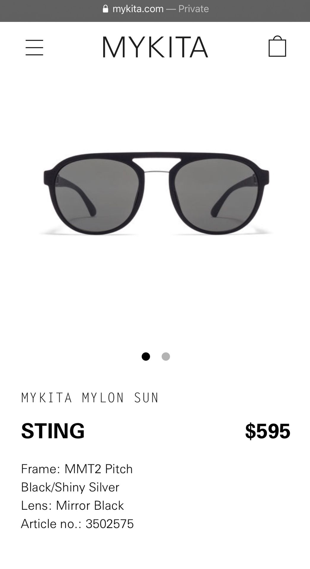 MYKITA MYLON SUN STING MODEL SUN-GLASSES! - photo 4