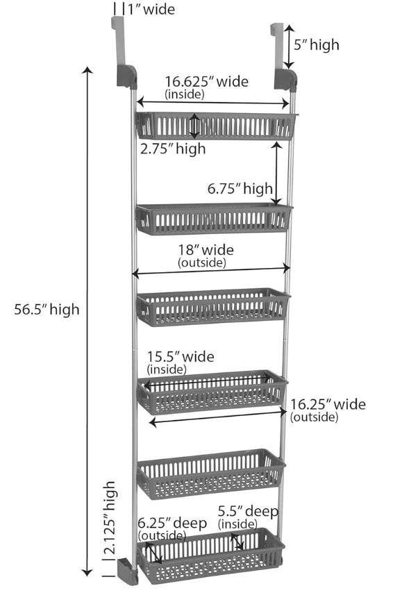 Household Essentials Black 6-Tier Basket Over-The-Door Organizer - photo 5