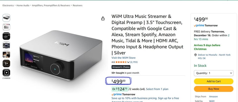🔥WiiM Ultra Music Streamer & Digital Preamp - Like New - Silver - photo 2