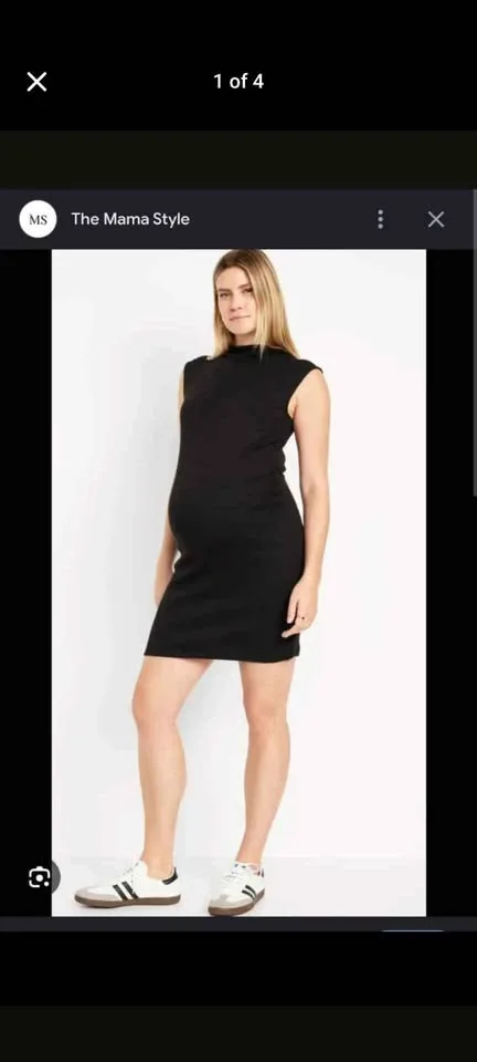 Maternity Sleeveless Turtleneck Dress image indicator(2)