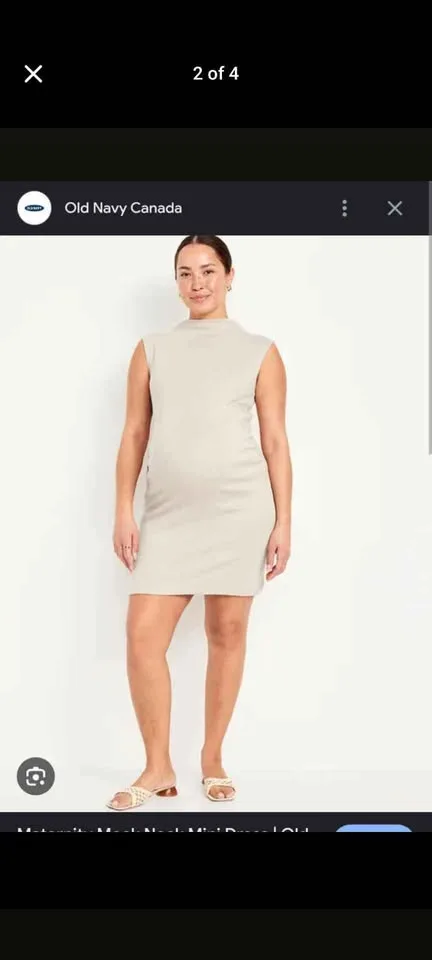 Maternity Sleeveless Turtleneck Dress image indicator(3)