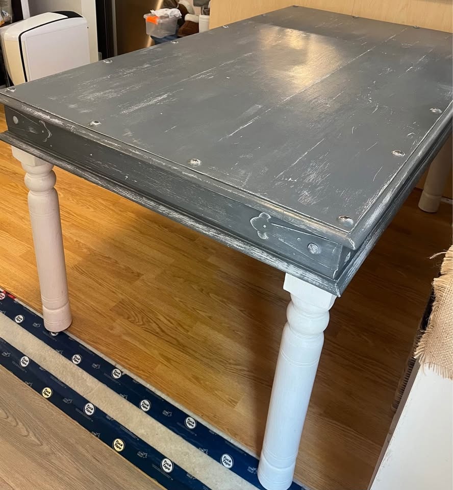 Solid wood - chalk painted distressed and gloss treated - photo 2