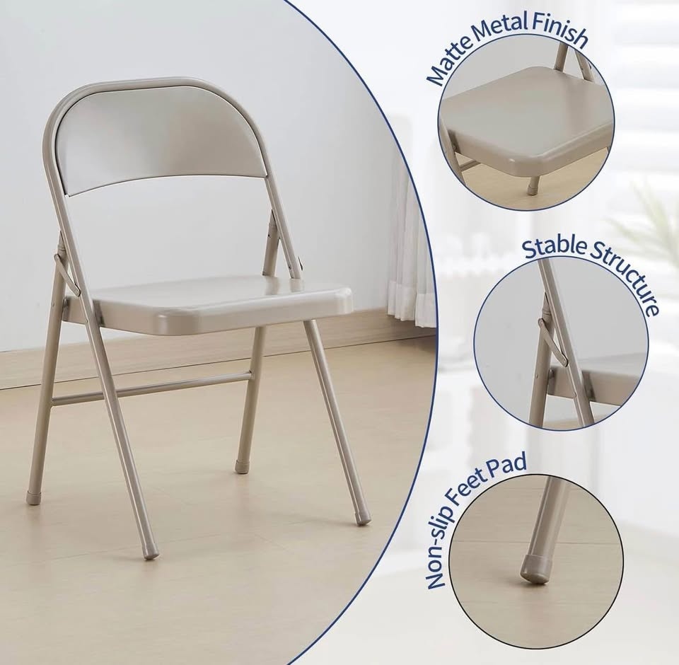 Brand New Set of 3 Metal Folding Chair - photo 2