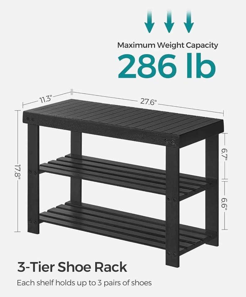 Brand New Shoe Rack Bench, 3-Tier - photo 3