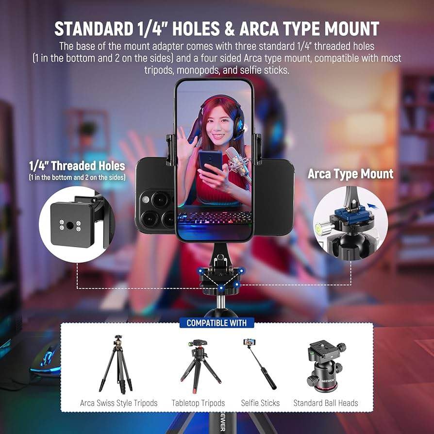 NEEWER Metal Dual Phone Tripod Mount (SP-08) - photo 3