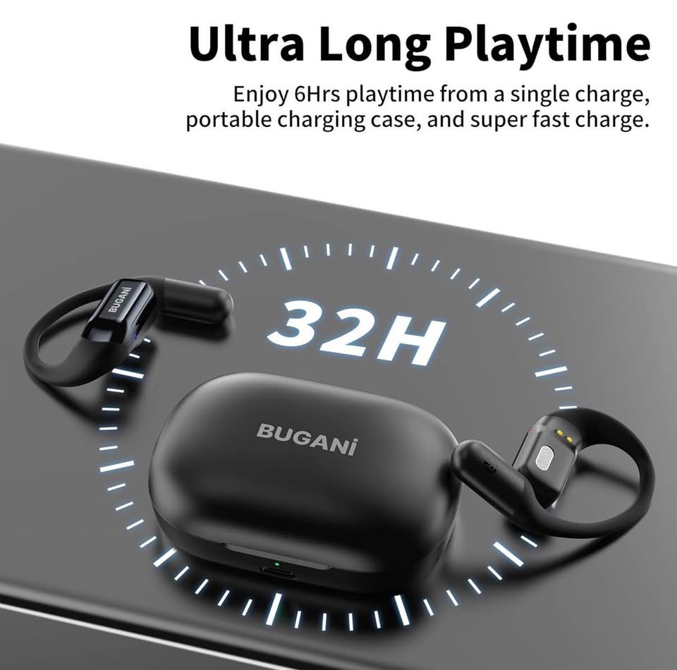 BUGANI B10 Open-Ear Wireless Headphones (Black) - photo 4