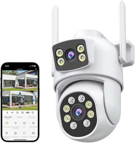 6MP Dual Lens PTZ Security Camera 360° Outdoor