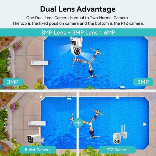 6MP Dual Lens PTZ Security Camera 360° Outdoor - photo 3
