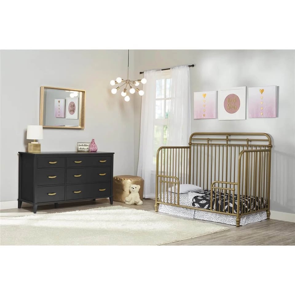 3-in-1 Convertible Crib – Gold Finish - photo 4
