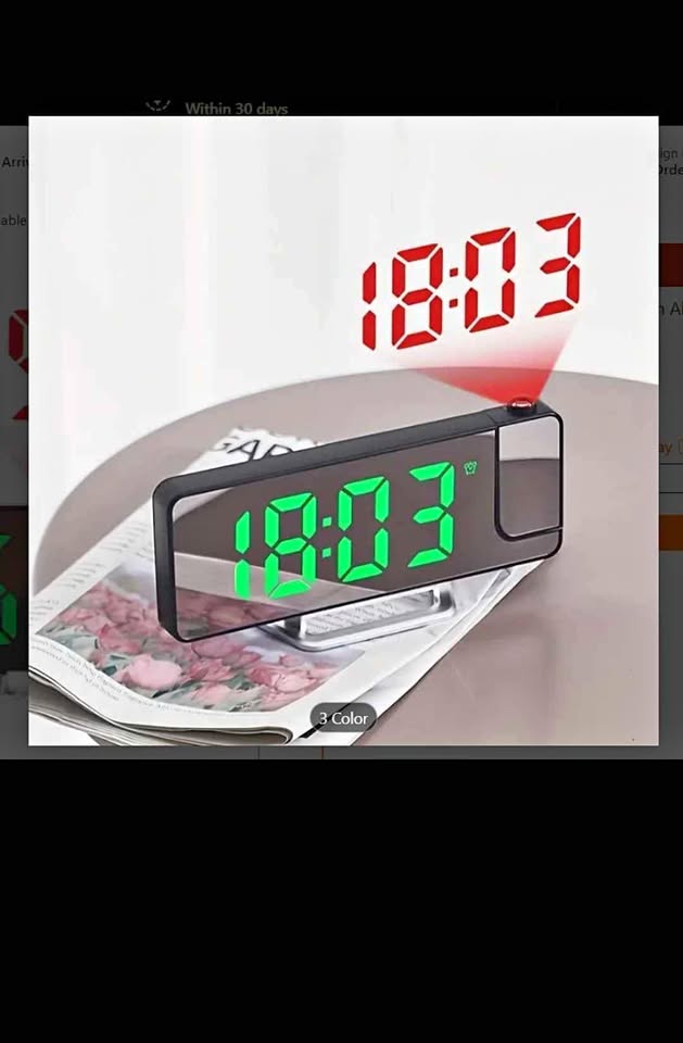 LED Alarm Clock with Temperature Display & USB