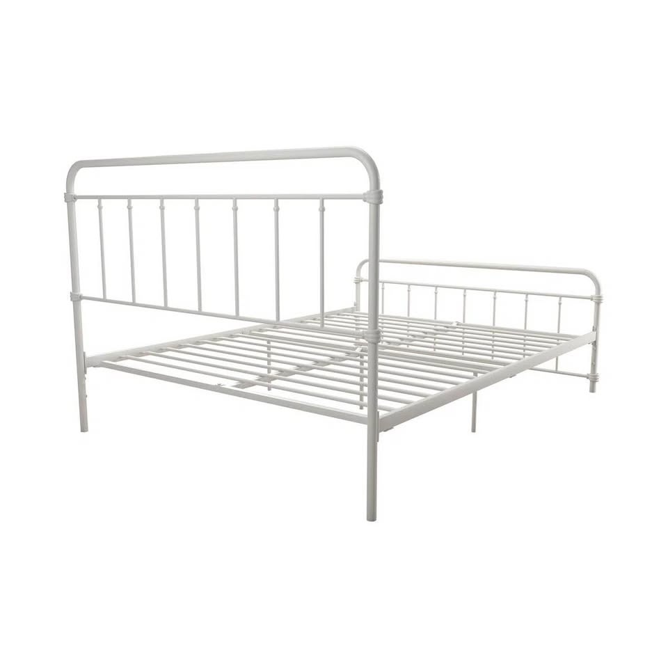 Queen White Farmhouse Style Metal Platform Bed - BRAND NEW - photo 4