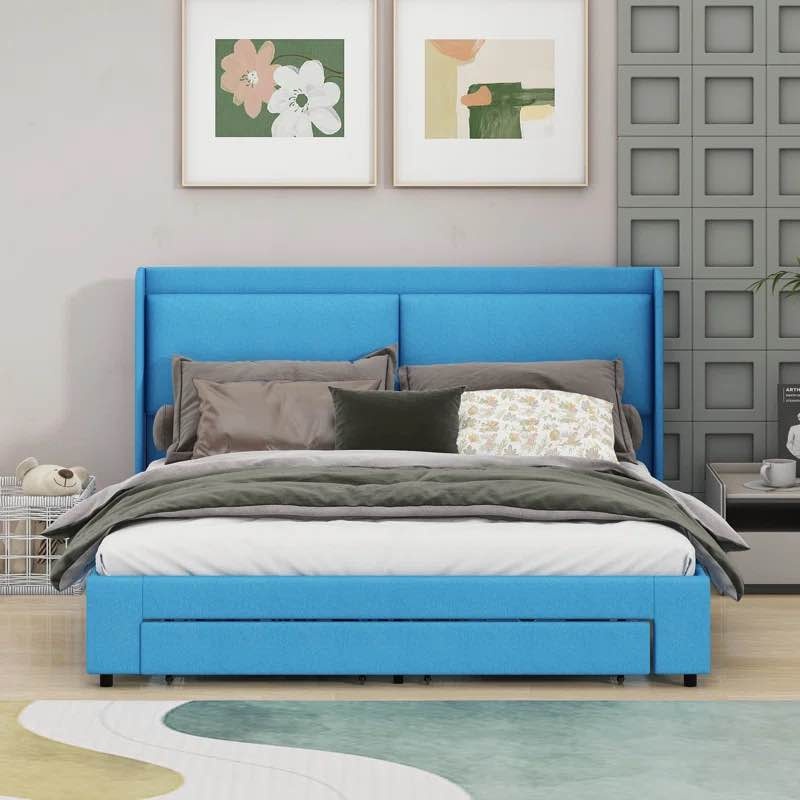 Queen Hydraulic Upholstered Bed with Storage - BRAND NEW - photo 2