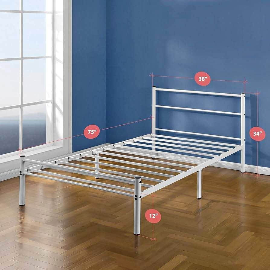 Twin/Single Metal Platform Bed with Strong Slats - BRAND NEW