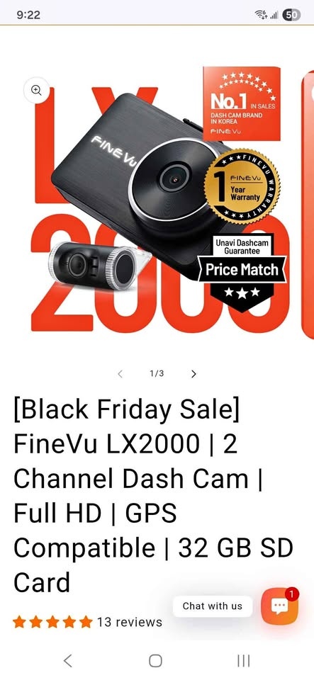 Brand new dashcam/ Car Camera Fine Vu LX2000