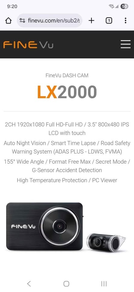 Brand new dashcam/ Car Camera Fine Vu LX2000 - photo 3