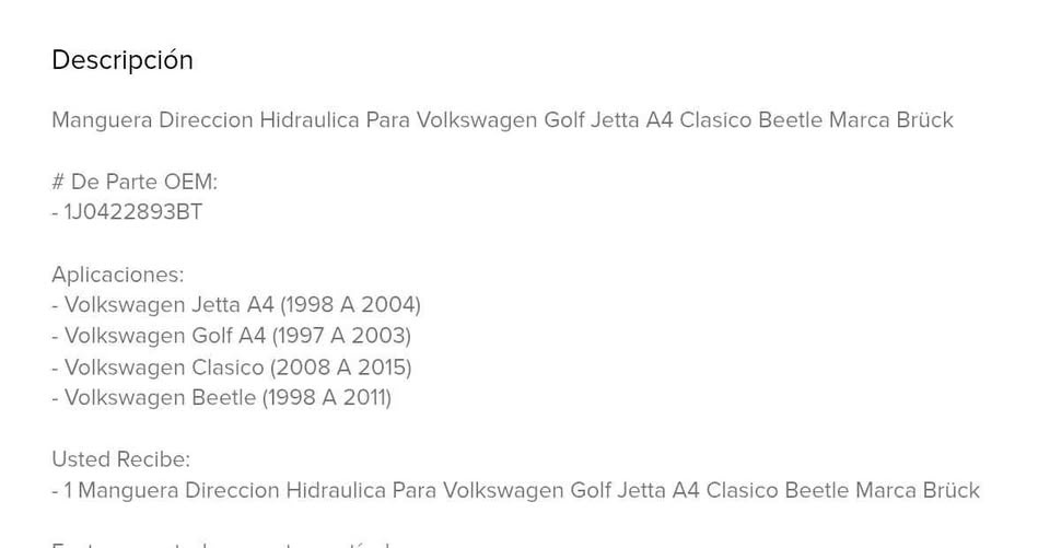 Power Steering Hose - VW Jetta 2000-2005 - photo 4