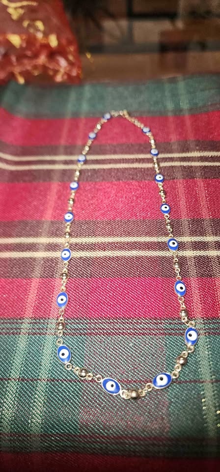 Blue evil eye necklace choker