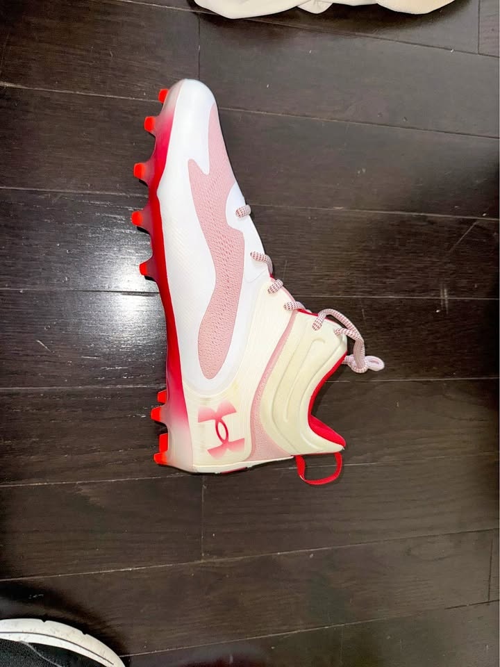 Lacrosse Cleats Under Amour Command MC Mid Red White Men's size