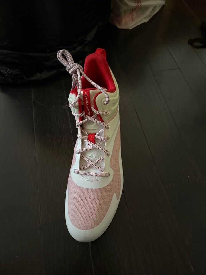 Lacrosse Cleats Under Amour Command MC Mid Red White Men's size - photo 2