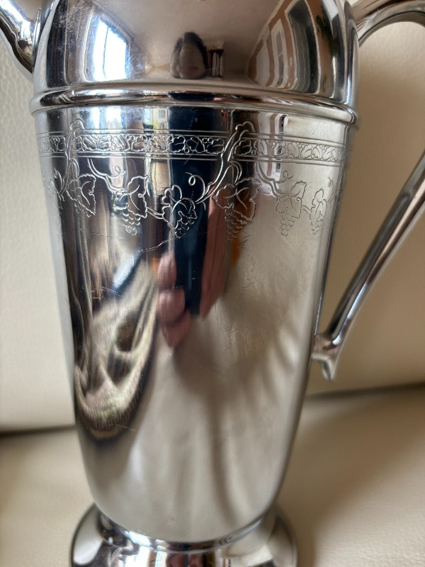 Vintage chrome plated metal wine decanter - photo 3
