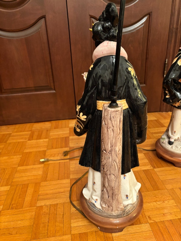 Vintage (damaged)Italian Ceramic Japanese Lamp Bases - photo 4