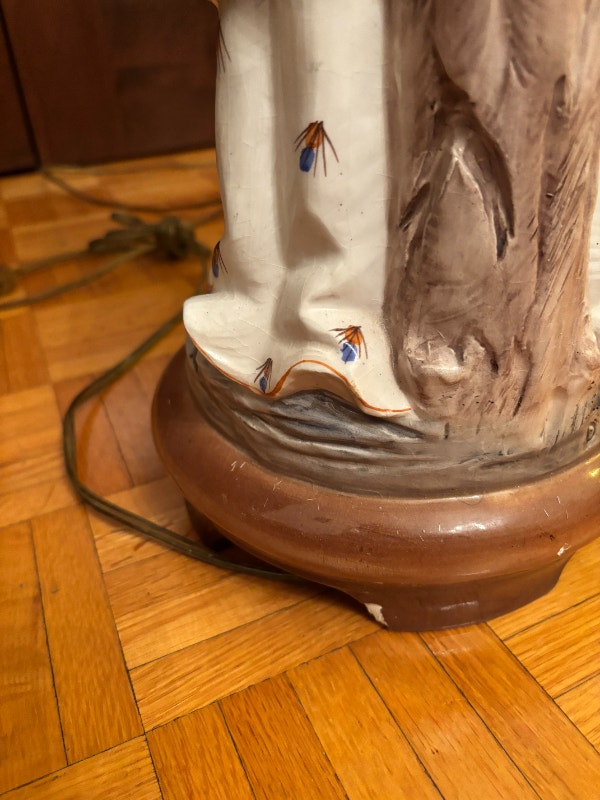 Vintage (damaged)Italian Ceramic Japanese Lamp Bases - photo 5