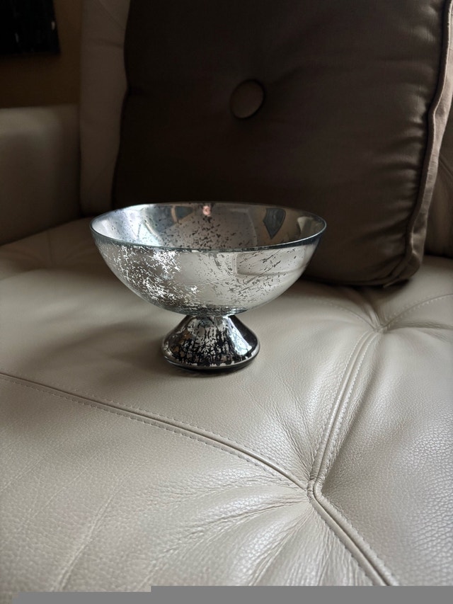 Silver Mercury Glass Decorative Bowl - photo 2