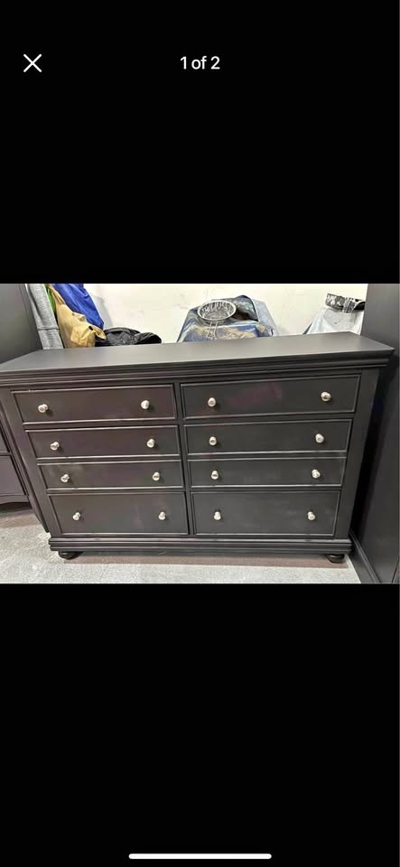 Black 8-Drawer Dresser – Solid & Spacious (61” Wide)