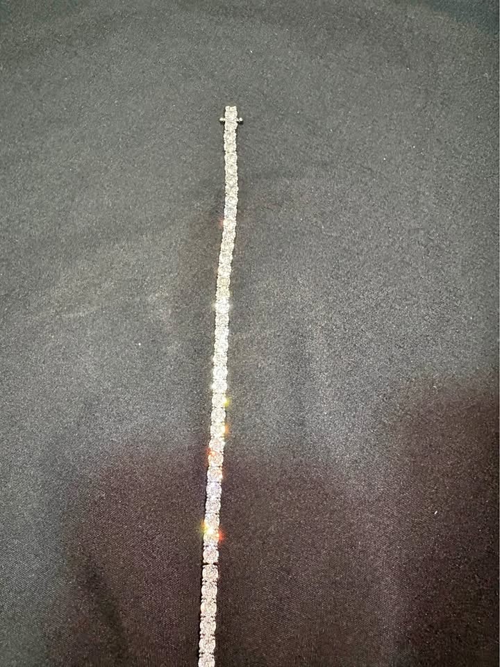 4MM moissanite cuban link chain bracelet - passes diamond tester
