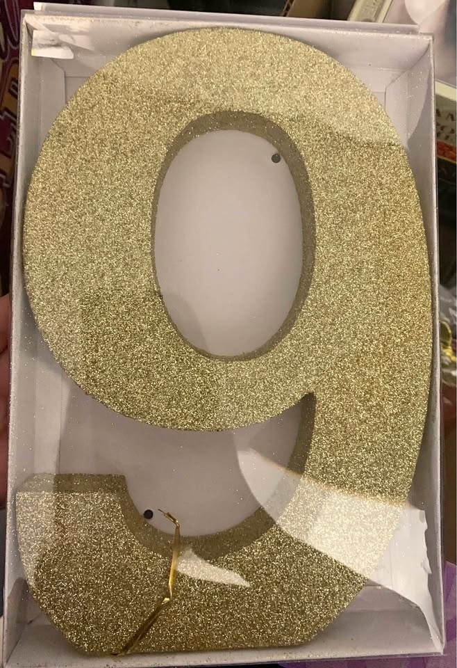 Gold Glitter Letter or Number Decoration